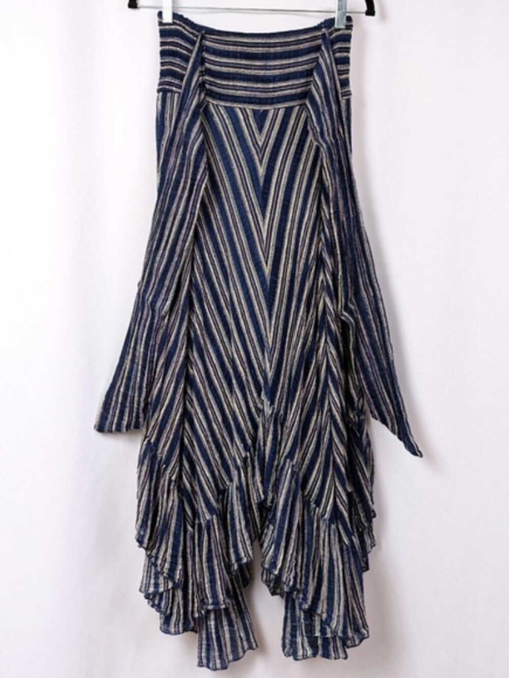 Free People Giselle Convertible Maxi Skirt Dress Navy Stripe Flowy Beachy Boho S - Picture 8 of 10